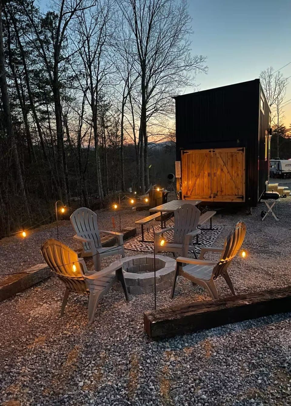 Outdoor Fire Pit Retreat: Gather around the flickering flames and enjoy starry nights in Sevierville!
