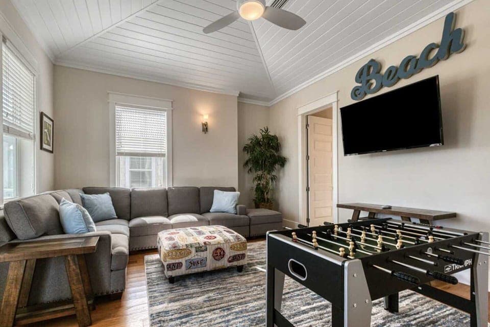Living room 2: Smart TV, foosball, cooler, central heat with A/C, third floor