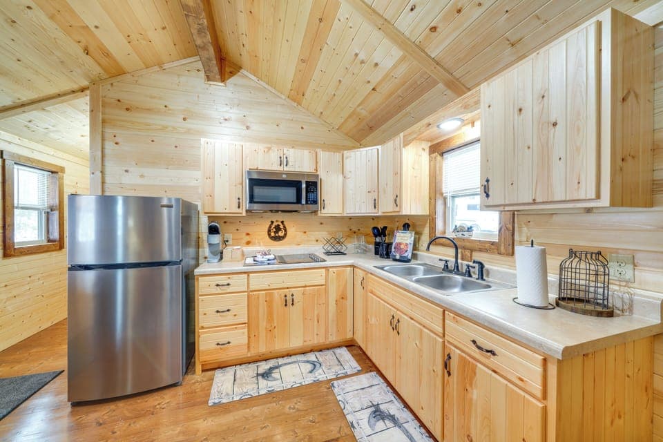 Kitchen | Single-Story Cabin | Free WiFi