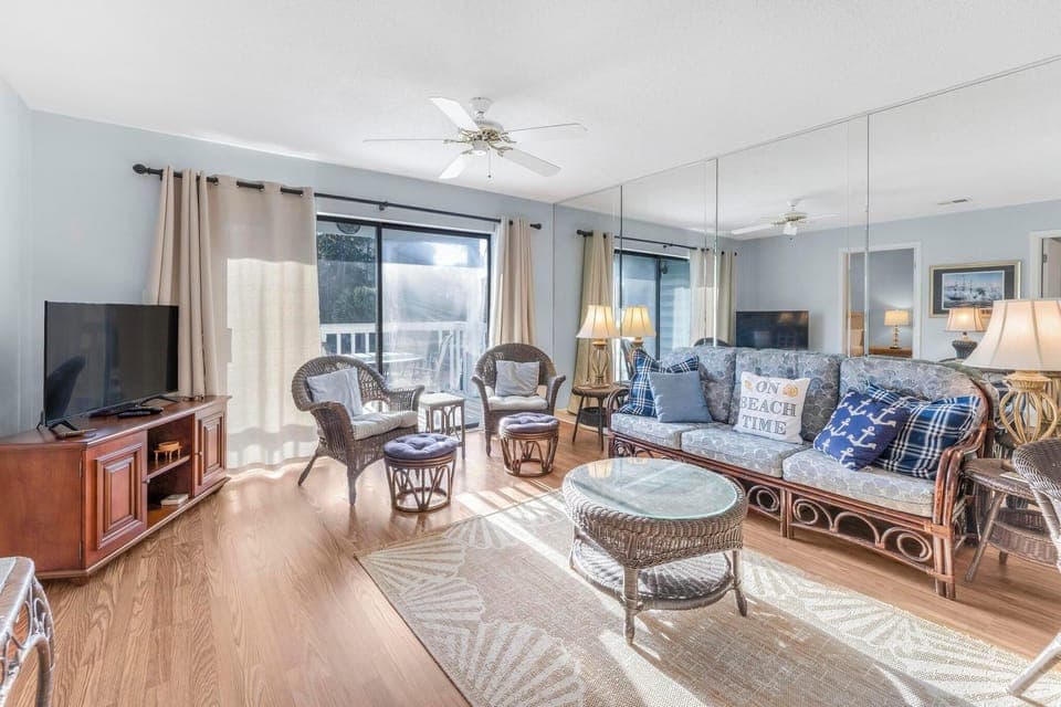 Living area with balcony access