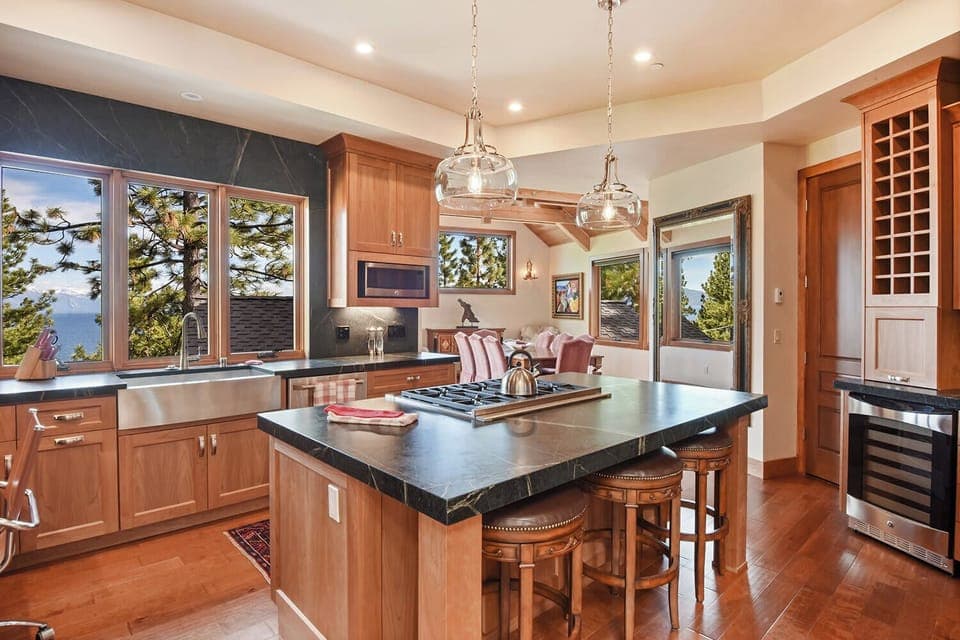 Full kitchen with toaster oven, drip coffee pot, espresso machine, slow cooker and more