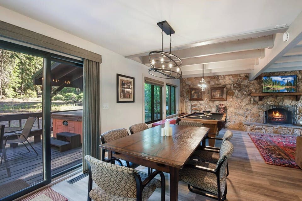 Dining table with seating for 8