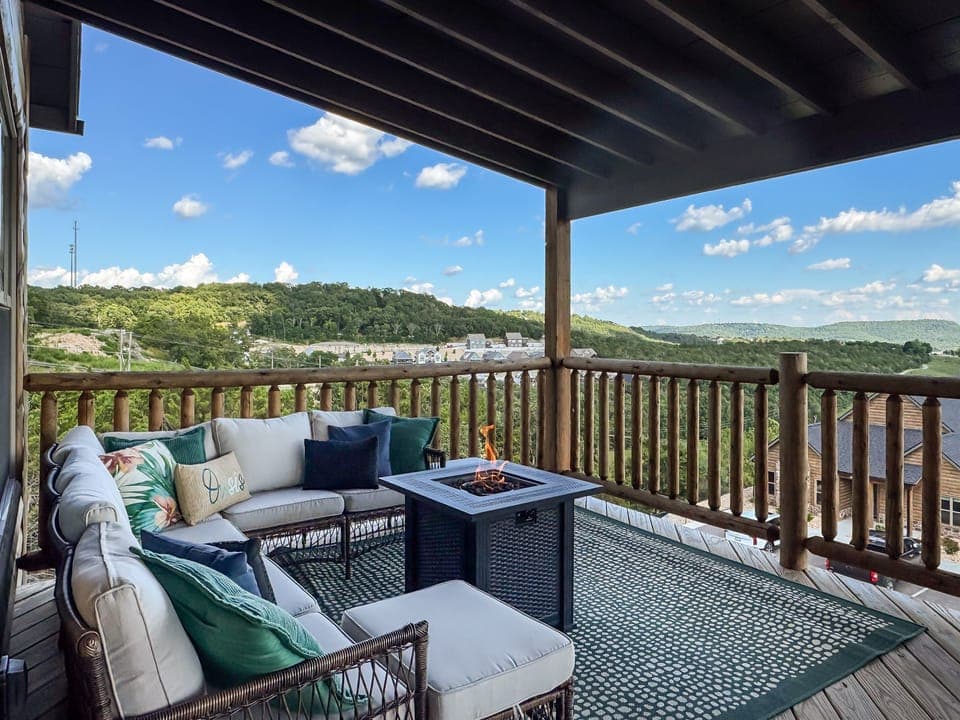 Sectional seating with gas fire pit