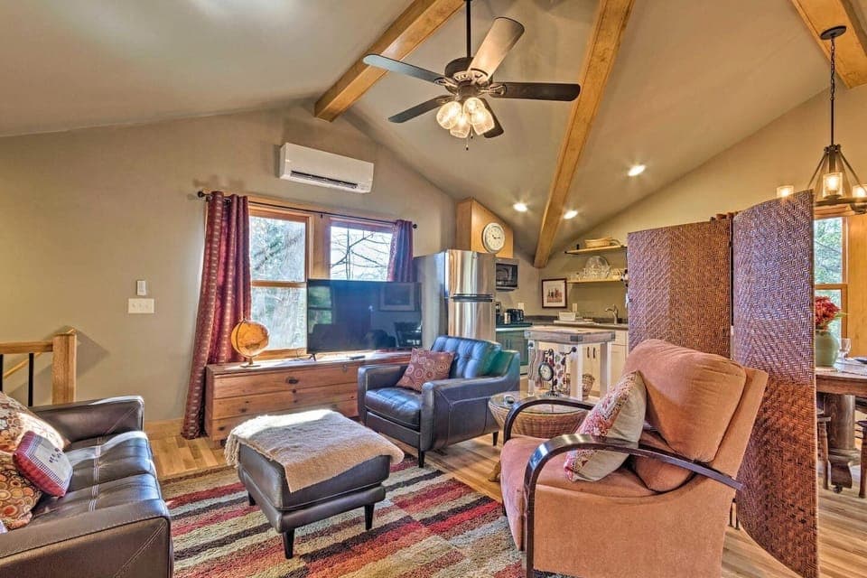 Comfortable sitting area with large screen TV