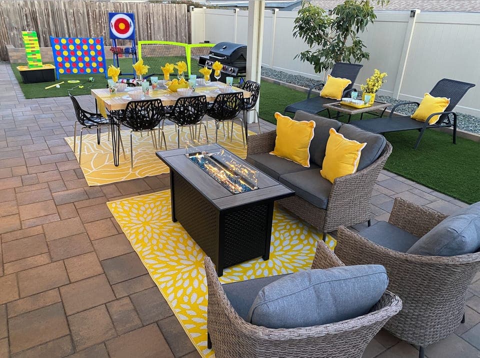 Our backyard has everything you need to make the evening fun.  