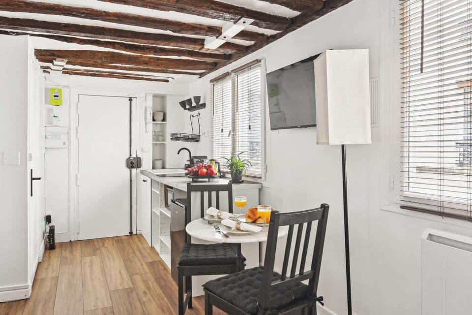 The open-plan living, kitchen and dining area