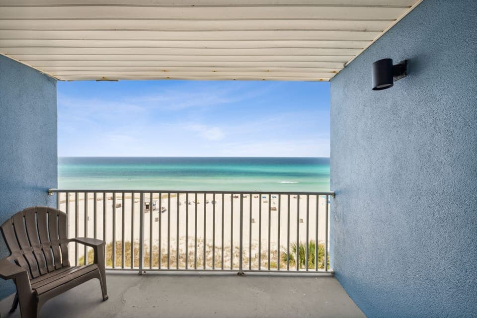 Lounge in the shade as the turquoise water sparkles.