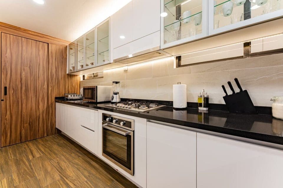 Fuel your adventures; a full kitchen makes group meals easy.