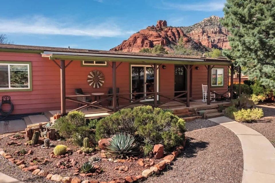 
Welcome to your charming Sedona retreat, nestled amidst beautiful desert landscaping.