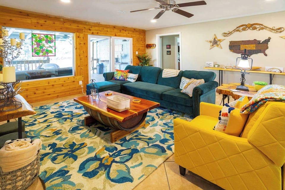 Curl up in the inviting living room & stream your favorites on the smart TV