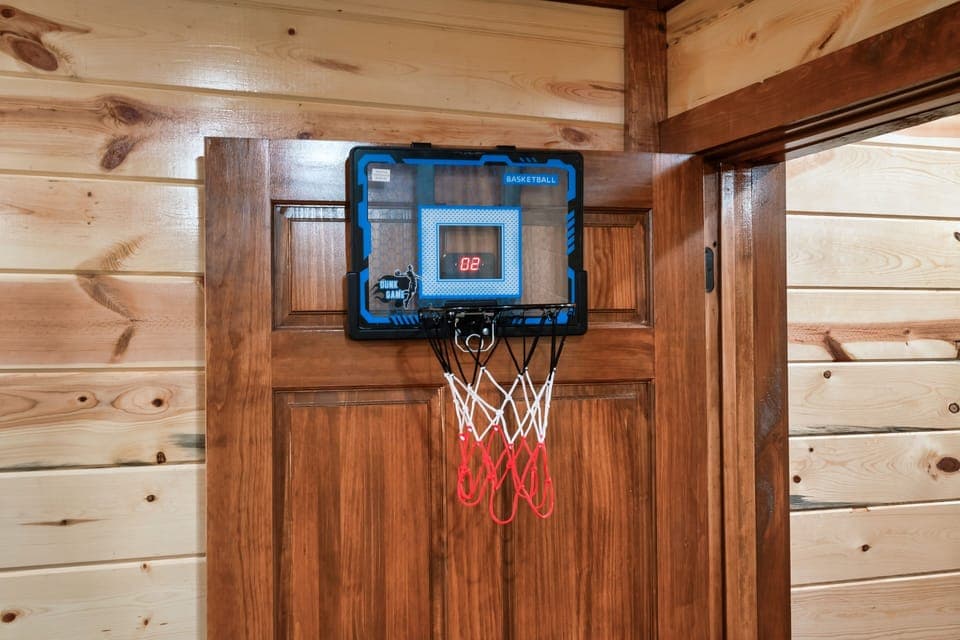 Infinity Theater: shoot hoops before or after movie at the entrance! 