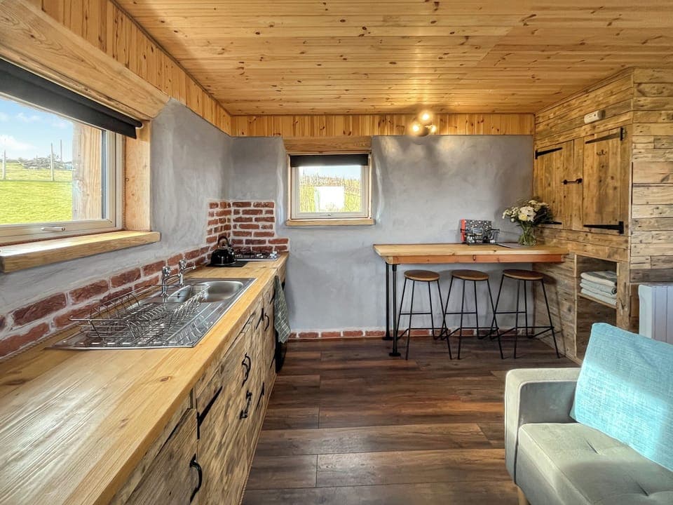 Open plan living space | Primrose Bale Cabin - Straw Bale Cabins, Dallas