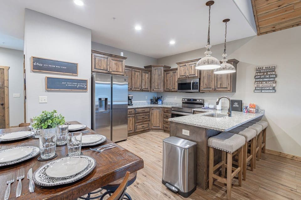Full Kitchen with Dining area and Extra Bar Seating