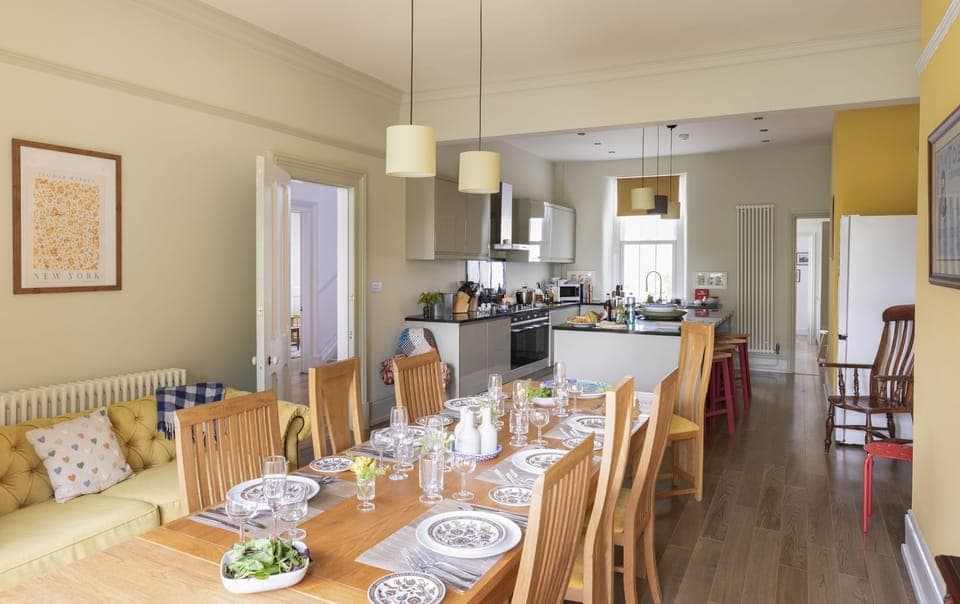 The Clarence - the open-plan kitchen and dining room