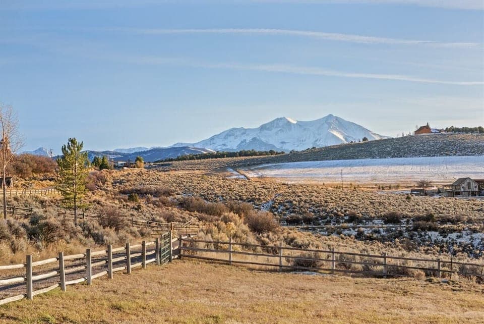 Your fenced yard with views of Mount Sopris.