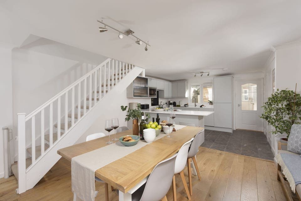 Poldreth, Porthtowan. Ground floor: The open-plan kitchen/dining area is a delight