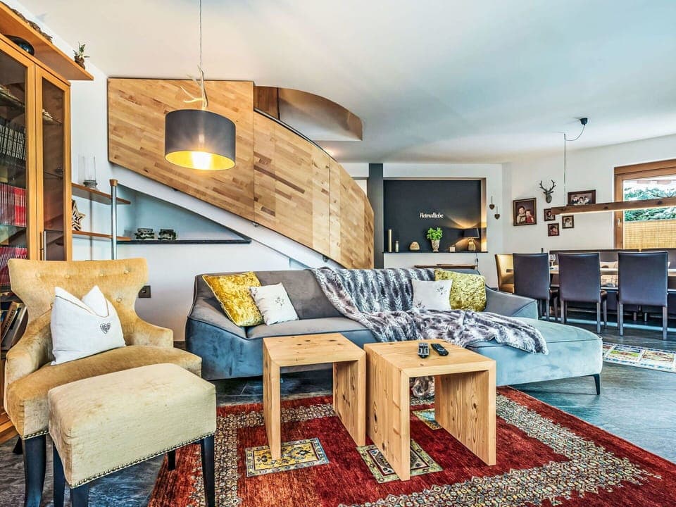 Furniture, Interior Design, Couch, Flooring, Floor, Wall, Living Room, Room, Wood, Ceiling