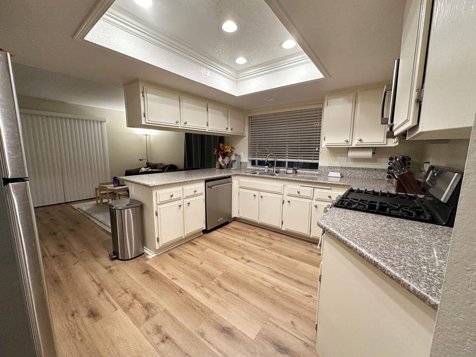 A fully stocked kitchen for your creations and convenience.