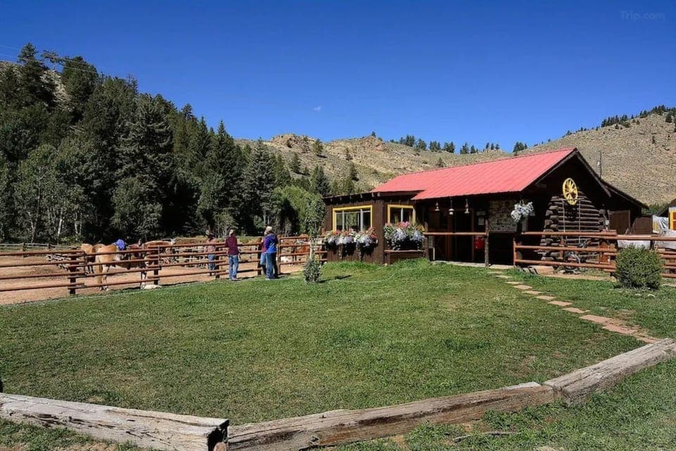 Unwind at the cozy lodge framed by alpine views.