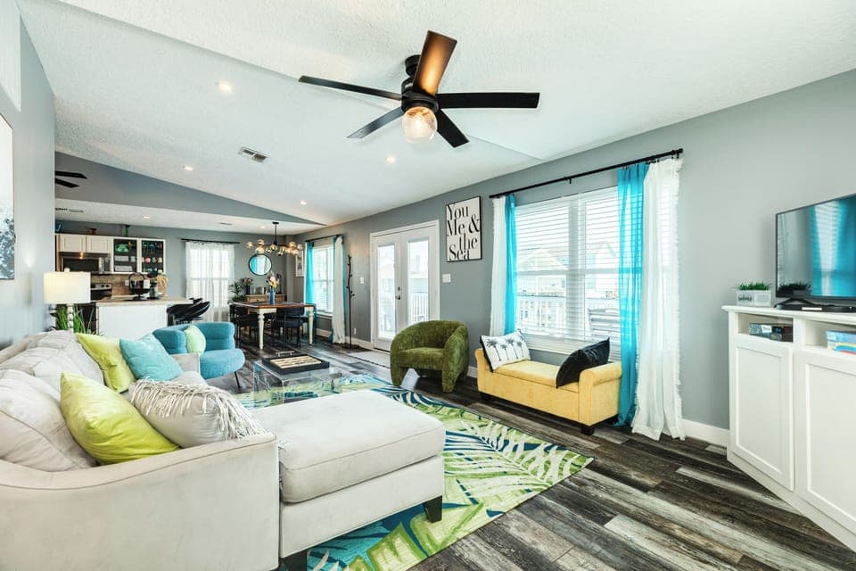 Bright and colorful living area