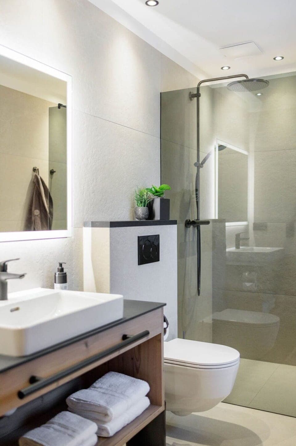 Bathroom, Interior Design, Flooring, Plumbing Fixture, Wall, Floor, Mirror, Sink, Bathroom Sink, Tap