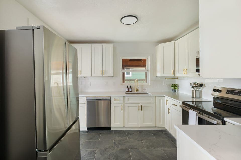 Indoors, Floor, Kitchen, Appliance, Refrigerator