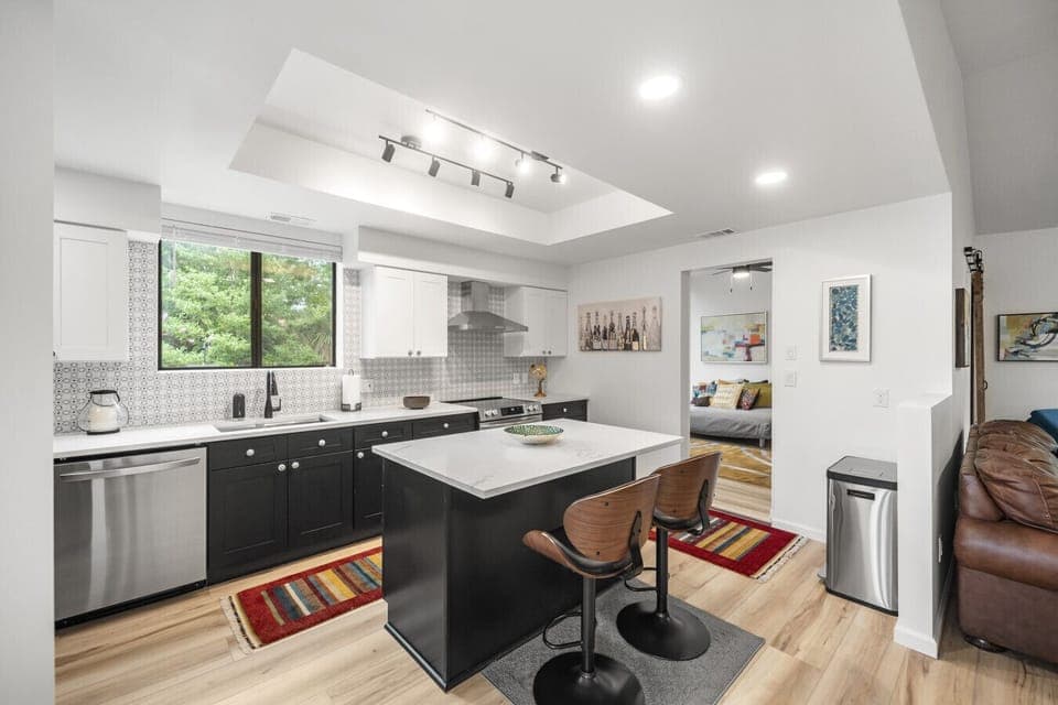 Kitchen equipped with cooking essentials