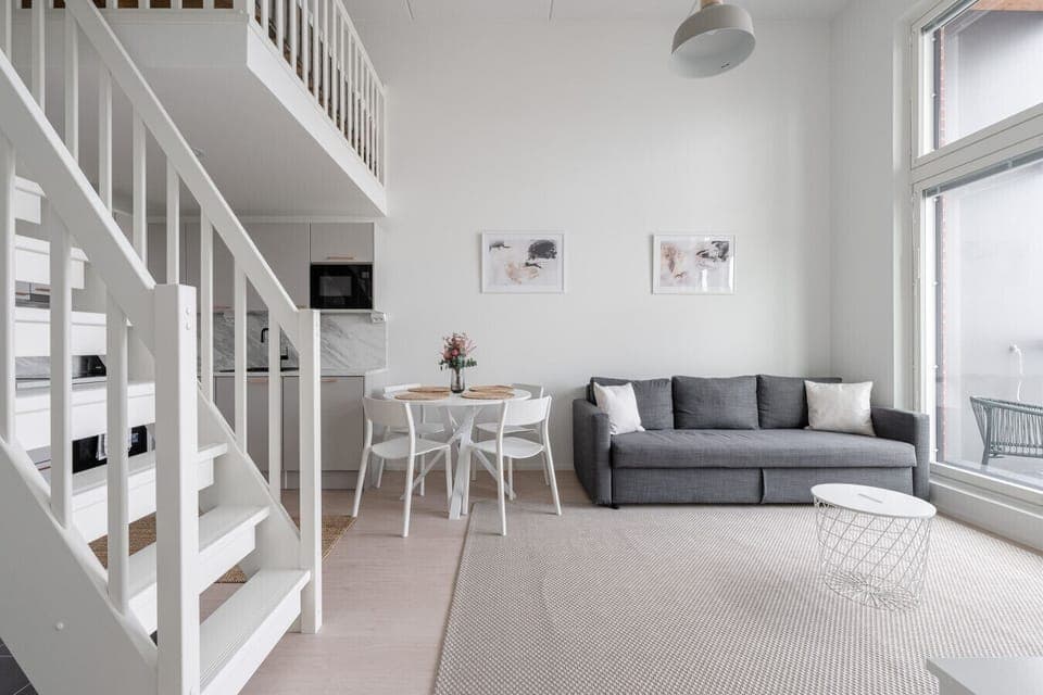 Apartment living room with 4m room height