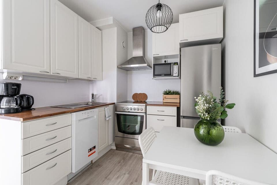 Apartment kitchen included oven, stove, dishwasher, frigde & freezer etc.