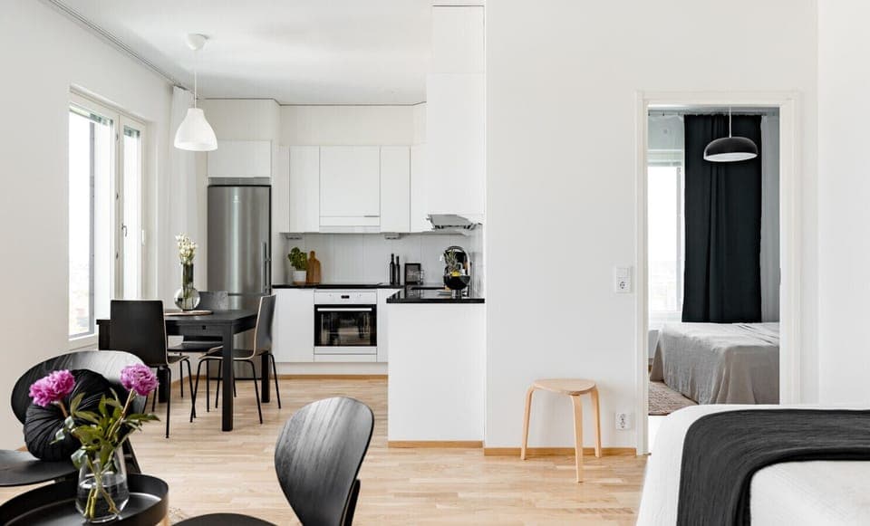 Our `Kanava` apt. is a 54m2 big 1BR apartment with a Private Balcony and your very own Sauna.