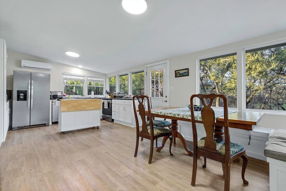 The dining is adjacent to the kitchen