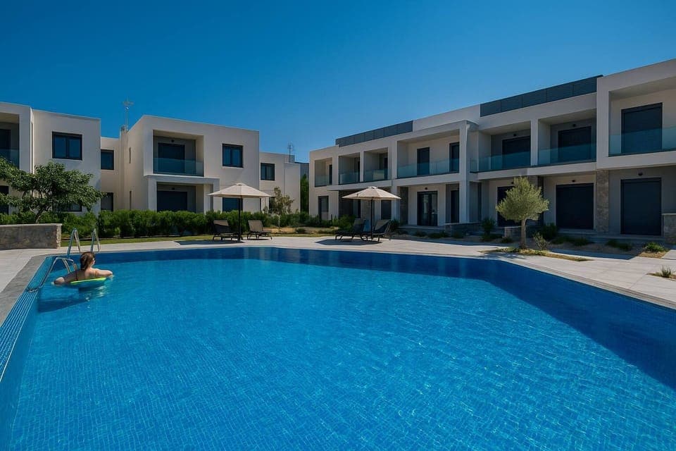 Two Shared Swimming Pools with Loungers

