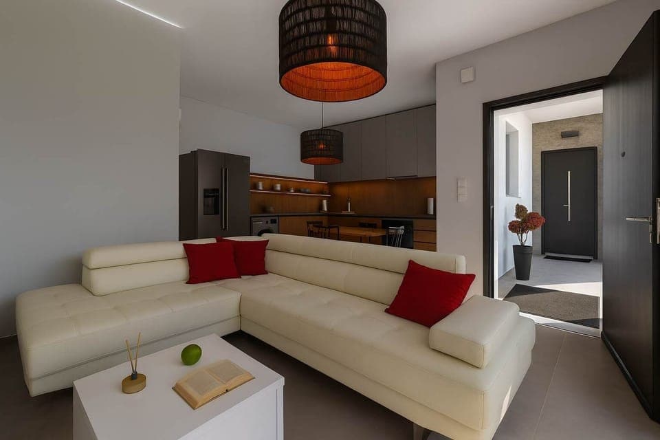 Modern Open-Plan Living Room with Kitchen