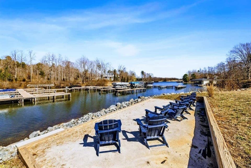 Relax by the water in Adirondack chairs and take in the stunning lake views. Cast a line for a peaceful fishing experience off the shore, enjoy morning coffee, or unwind with sunset cocktails. Your private lakeside retreat awaits!