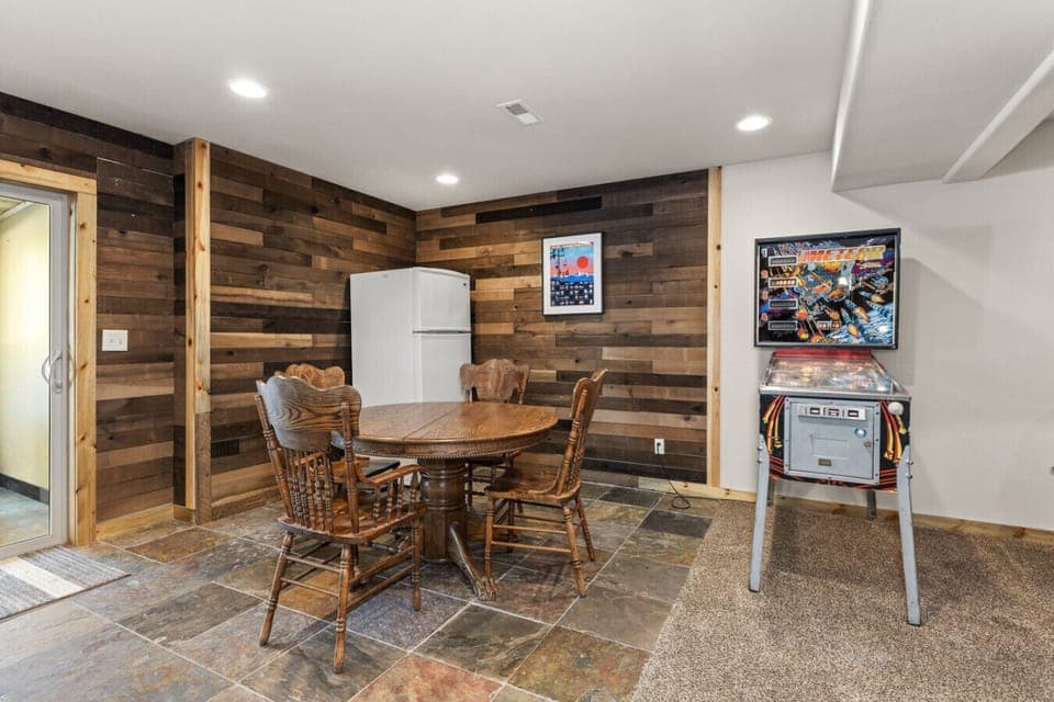 Ground Floor Living Area #3 – Fridge| Pinball Machine