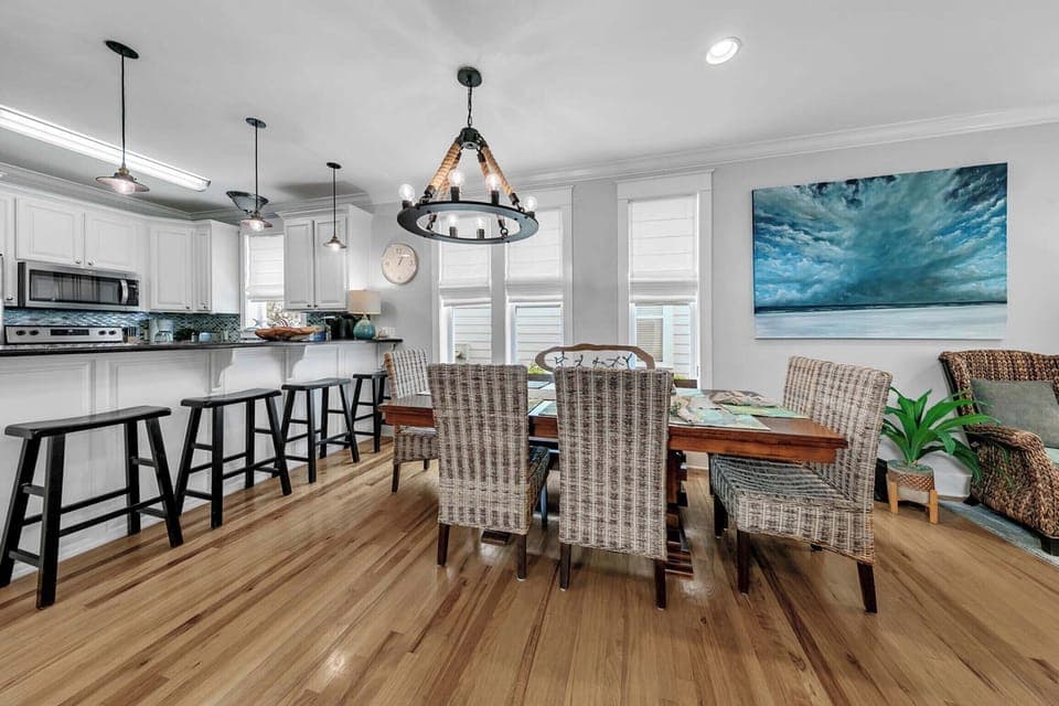 Dining table with seating for six