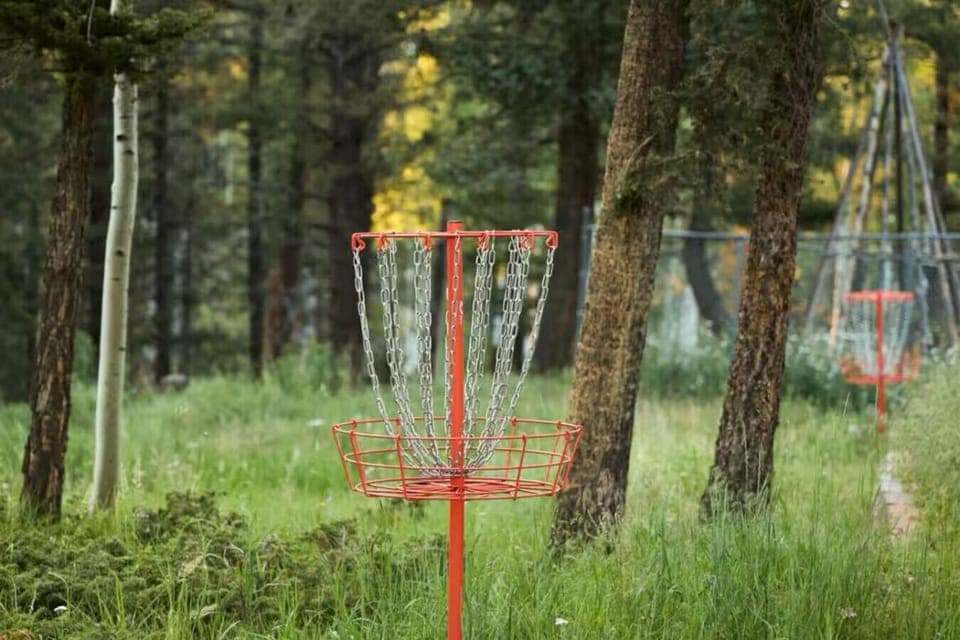 In the yard is an informal disc golf course for some friendly competition!