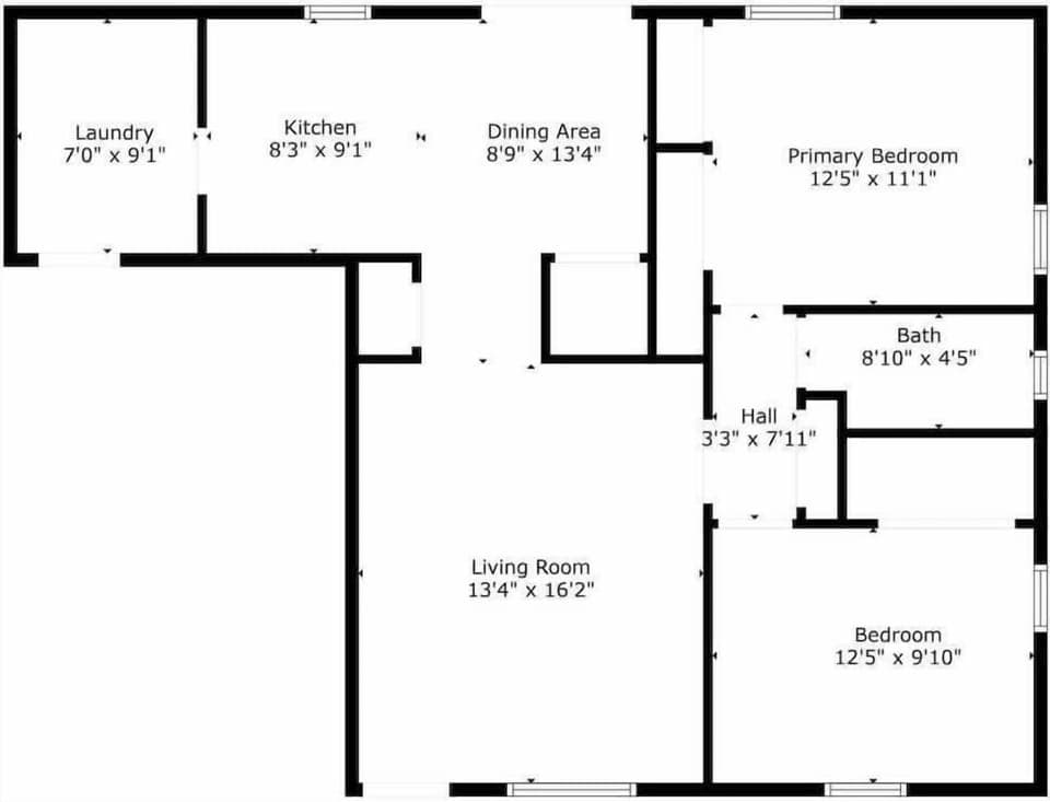 Explore the smart layout of this 890 sq ft home  Two cozy bedrooms, open living space, and a dedicated laundry room make for comfortable living! ️