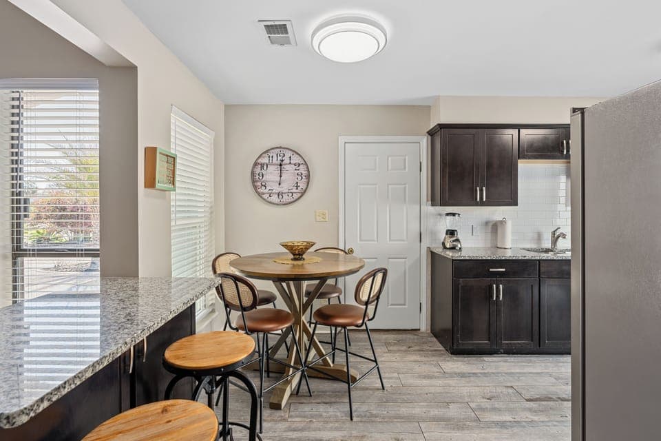 Bright and airy kitchen with an adjacent breakfast nook (Unit B)