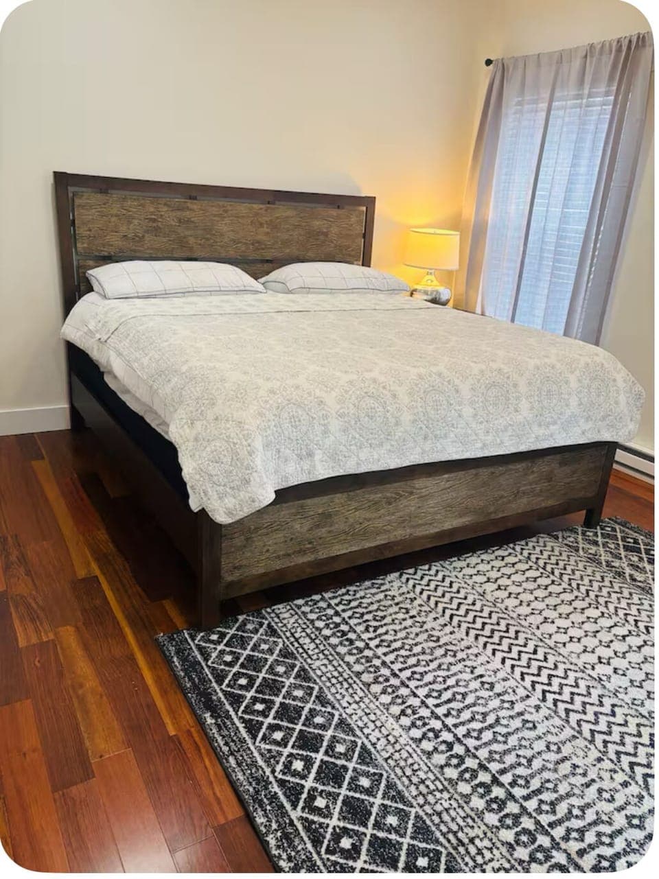 King bed on the first floor with on suite full bathroom