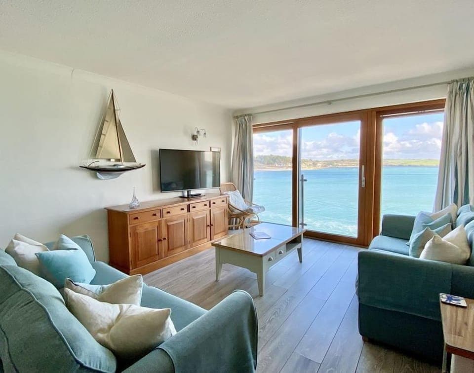 View of River Camel from the living room at 14 The Boatyard, Padstow, North Cornwall