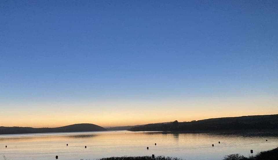 Sunrise over the estuary from Myebon Holiday Cottage, Padstow, North Cornwall