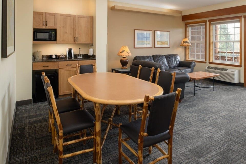 Share meals together with dining space and easy kitchenette access.