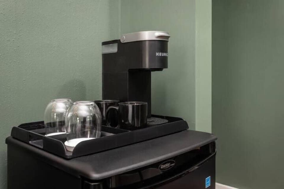 In-room coffee station ready for easy mornings & late-night refills