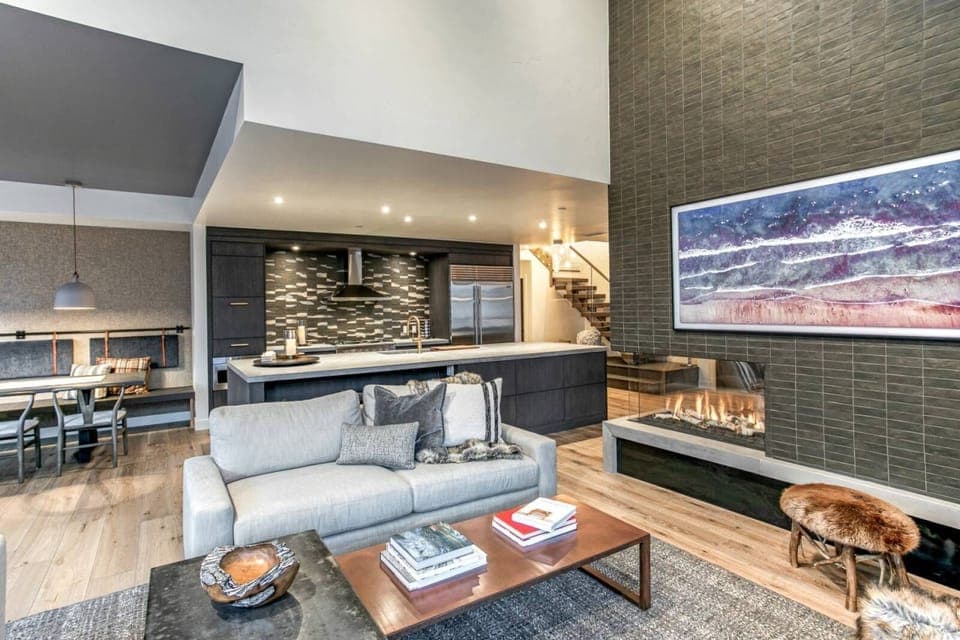 Turn your back to the mountain for a view of this stunning, open kitchen.