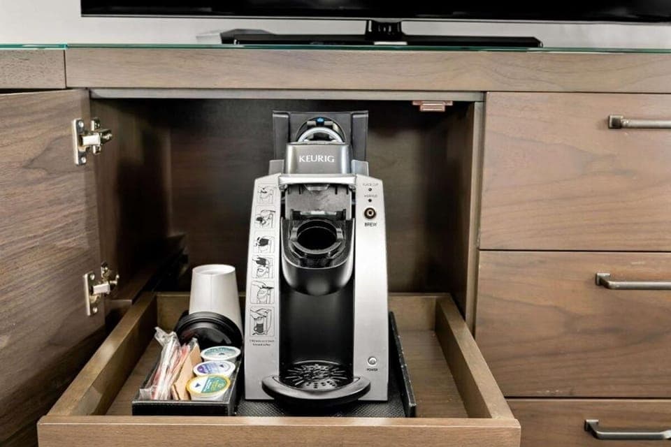 Start mornings right with convenient in-room coffee and essentials.