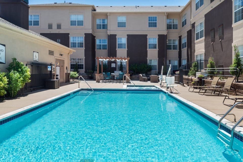Get some sun in the outdoor pool.