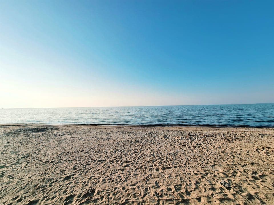 Port Clinton Beach right at the end of the street 3 minute walk