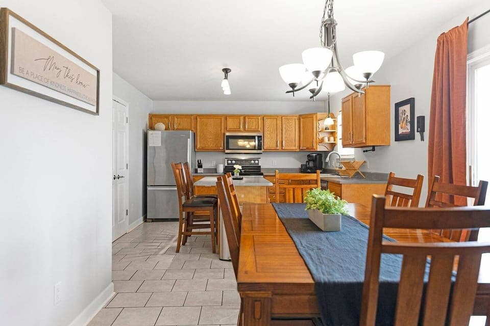 Dining table with seating for the whole group