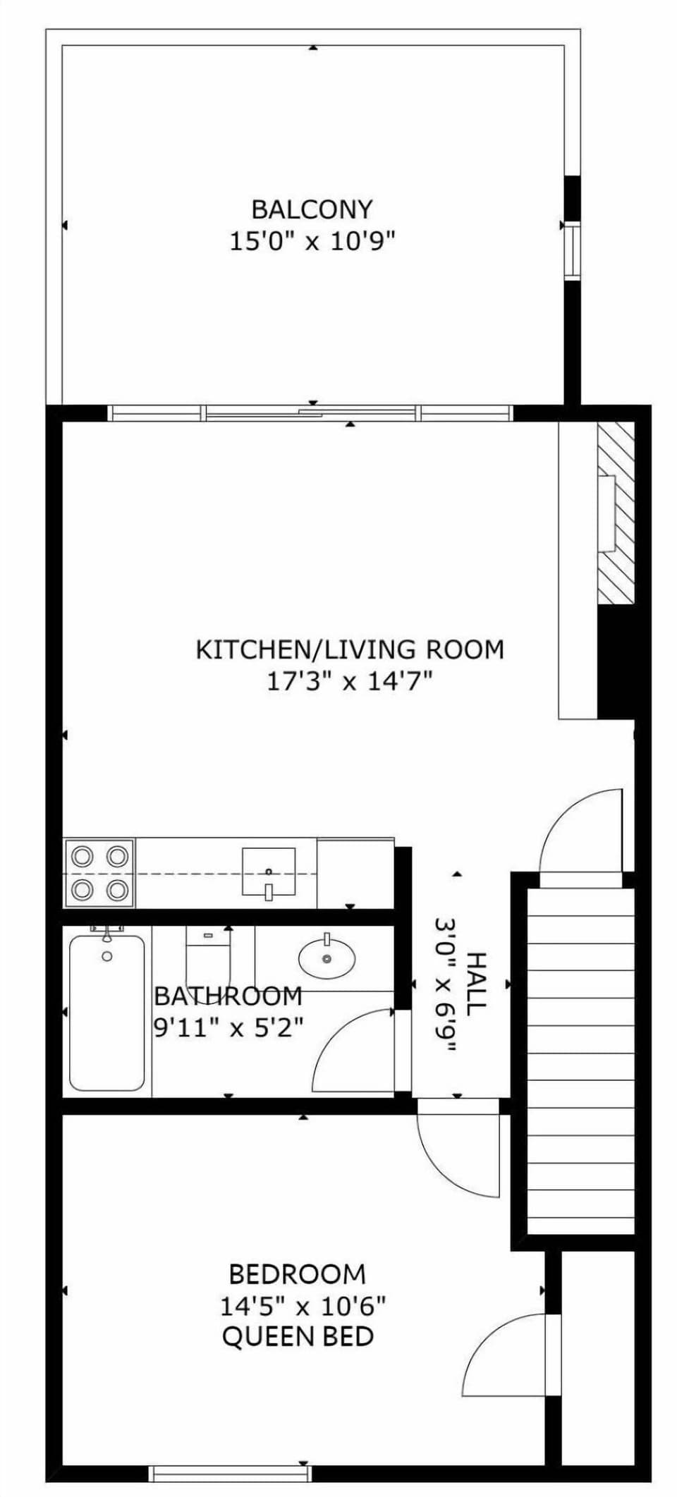 A detailed floor plan of this rental.
